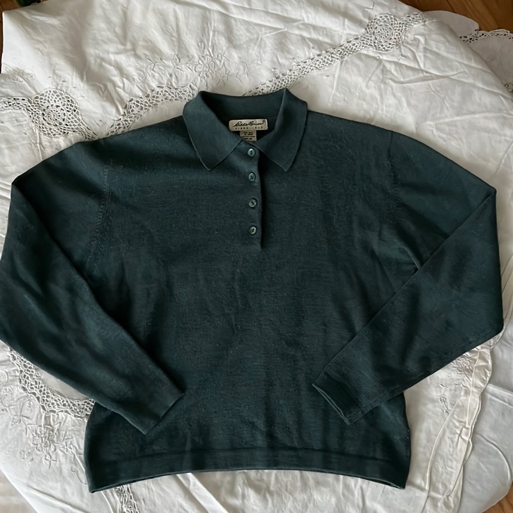 Merino Wool 4 button Light Sweater - Eddie Bauer (M)